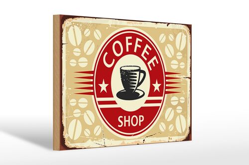 Holzschild Retro 30x20cm Kaffee Coffee Shop