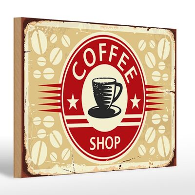 Cartel de madera retro 30x20cm cafetería cafetería
