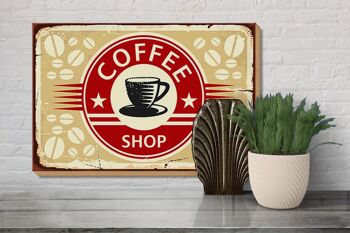 Panneau en bois rétro 30x20cm café café 3