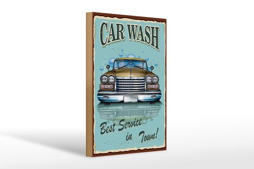 Holzschild Retro 20x30cm Car Wash best service in town