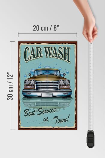 Panneau en bois rétro 20x30cm Car Wash meilleur service en ville 4