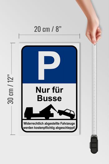 Panneau de stationnement en bois 20x30cm Panneau de stationnement P uniquement pour les bus 4