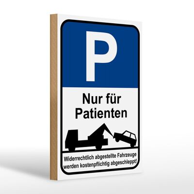 Wooden sign parking 20x30cm parking sign patients only