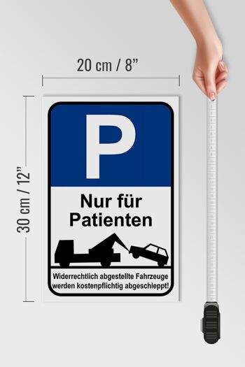 Panneau en bois parking 20x30cm panneau de stationnement uniquement patients 4