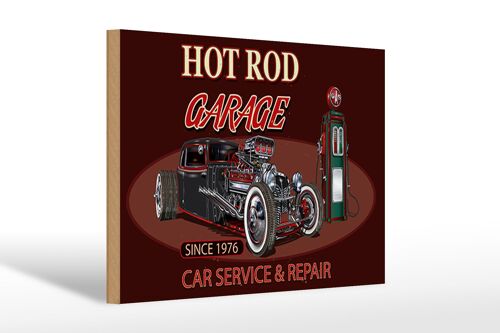 Holzschild Auto 30x20cm hot rod Garage car service repair