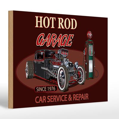 Letrero de madera coche 30x20cm hot rod Garaje servicio de reparación de coches