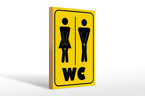 Holzschild Hinweis 20x30cm WC Piktogramm Toilette Wandbild