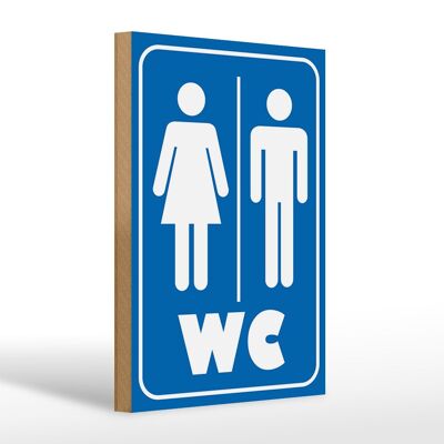 Holzschild Hinweis 20x30cm WC Piktogramm Toilette Wanddeko