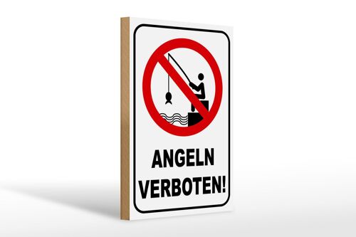 Holzschild Hinweis 20x30cm Angeln verboten Warnschild