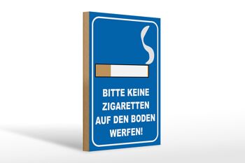 Panneau en bois 20x30cm s'il vous plaît pas de cigarettes 1