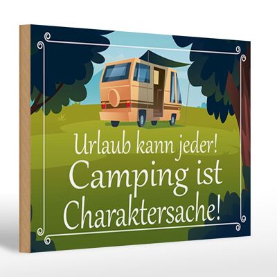 Cartel de madera que dice 30x20cm Todo el mundo puede ir de camping.