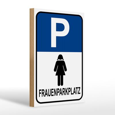 Letrero de madera parking 20x30cm parking mujeres