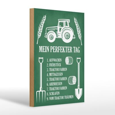 Cartel de madera que dice 20x30cm mi tractor de día perfecto