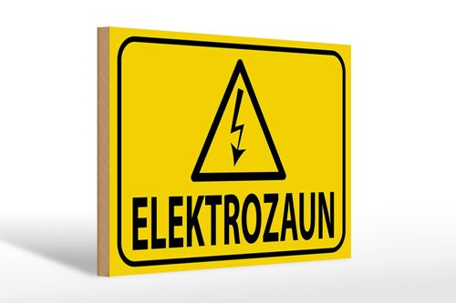 Holzschild Hinweis 30x20cm Elektrozaun Warnschild Vorsicht