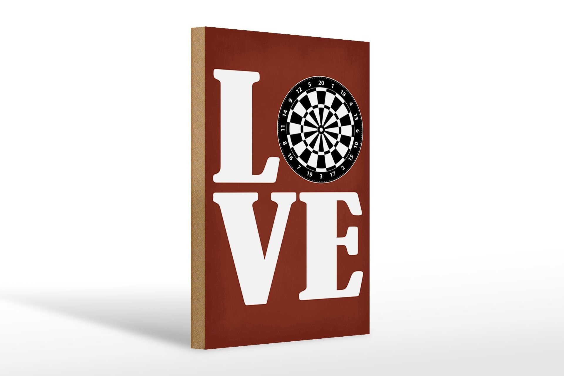 Cartello in legno con scritta "Love Dart Gift" 20x30 cm