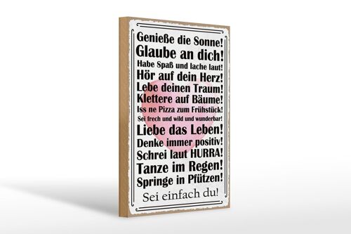 Holzschild Spruch 20x30cm genieße die Sonne sei einfach du