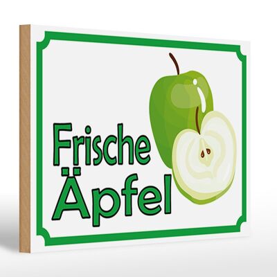 Holzschild Hinweis 30x20cm frische Äpfel Verkauf Hofladen