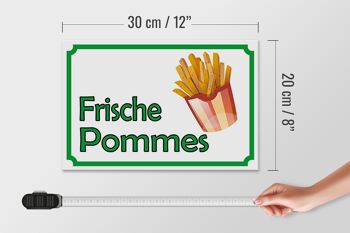 Panneau bois avis 30x20cm restaurant frites fraîches 4