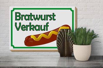 Panneau en bois avis 30x20cm Restaurant de vente de Bratwurst 3