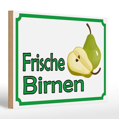 Holzschild Hinweis 30x20cm frische Birnen Hofladen