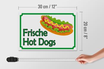 Panneau en bois avis 30x20cm restaurant de hot dogs frais 4
