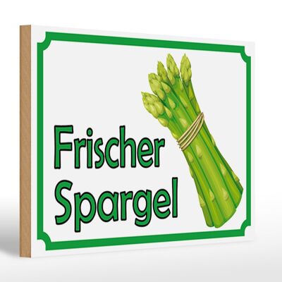 Cartello in legno 30x20cm avviso ristorante asparagi freschi