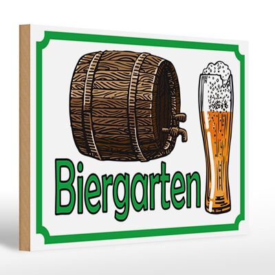 Holzschild Hinweis 30x20cm Biergarten Bier Brauerei