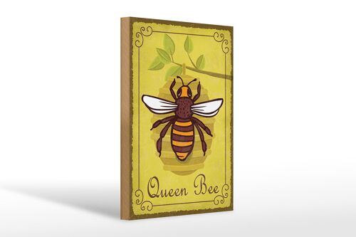 Holzschild Hinweis 20x30cm Queen Bee Biene Honig Imkerei
