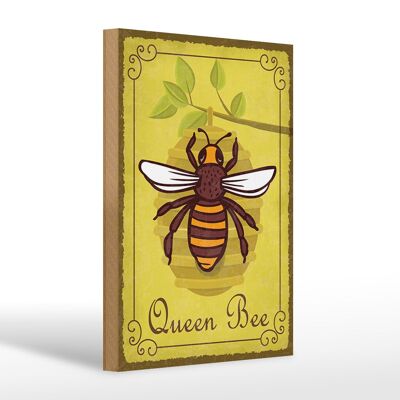 Holzschild Hinweis 20x30cm Queen Bee Biene Honig Imkerei