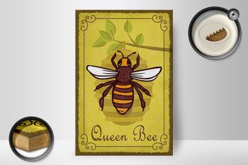 Panneau d'avertissement en bois 20x30cm Reine des abeilles Miel Apiculture 2
