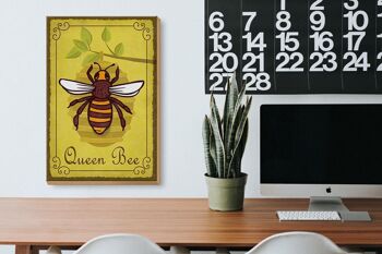 Panneau d'avertissement en bois 20x30cm Reine des abeilles Miel Apiculture 3