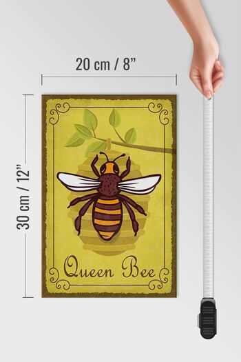 Panneau d'avertissement en bois 20x30cm Reine des abeilles Miel Apiculture 4