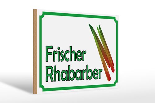 Holzschild Hinweis 30x20cm frische Rhabarber Hofladen