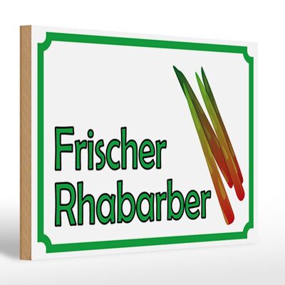 Holzschild Hinweis 30x20cm frische Rhabarber Hofladen