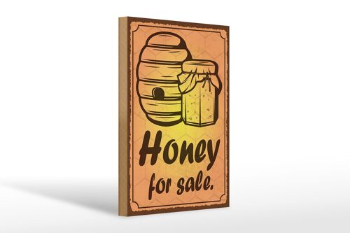 Holzschild Hinweis 20x30cm Honey for sale Honig Verkauf