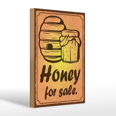 Holzschild Hinweis 20x30cm Honey for sale Honig Verkauf