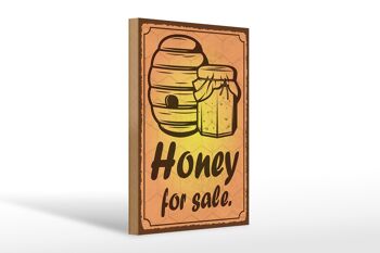 Panneau avis en bois 20x30cm Miel à vendre Vente de miel 1