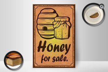 Panneau avis en bois 20x30cm Miel à vendre Vente de miel 2