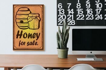 Panneau avis en bois 20x30cm Miel à vendre Vente de miel 3