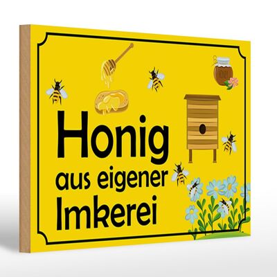 Holzschild Hinweis 30x20cm Honig aus eigener Imkerei