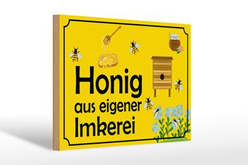 Panneau en bois note 30x20cm miel de notre propre apiculture 1