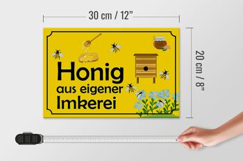 Panneau en bois note 30x20cm miel de notre propre apiculture 4