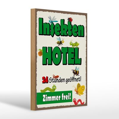 Cartello in legno avviso 20x30 cm insetti camera d'albergo gratuiti