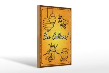 Panneau en bois indiquant 20x30cm Culture des abeilles Apiculture 1