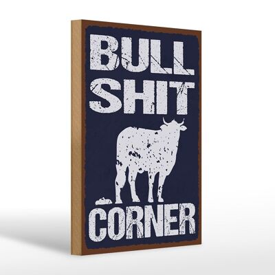 Cartello in legno con scritta Bullshit Corner 20x30 cm divertente