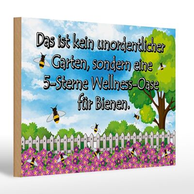 Holzschild Spruch 30x20cm kein Garten 5 Sterne Oase