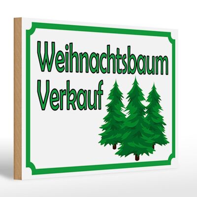 Wooden sign notice 30x20cm Christmas tree sale
