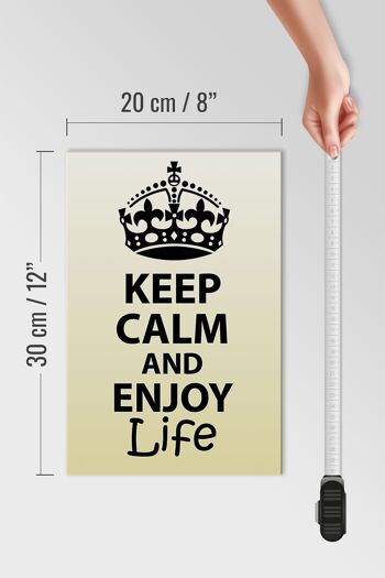 Panneau en bois disant 20x30cm Keep Calm and Enjoy Life 4