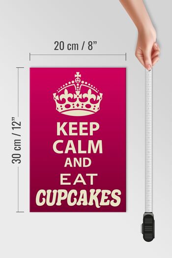 Panneau en bois disant 20x30cm Keep Calm and eat Cupcakes 4