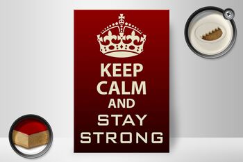 Panneau en bois disant 20x30cm Keep Calm and stay strong 2